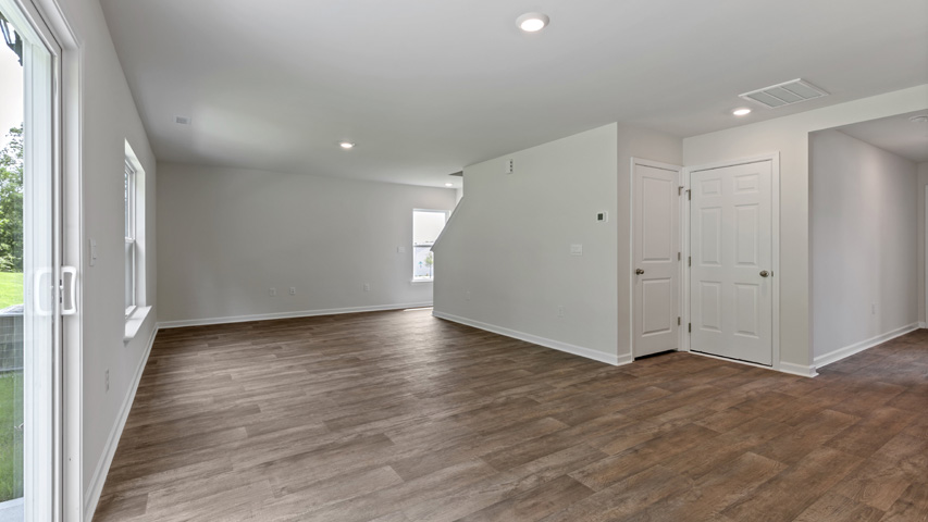 Living area with revwood flooring