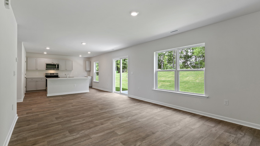 Living area with revwood flooring
