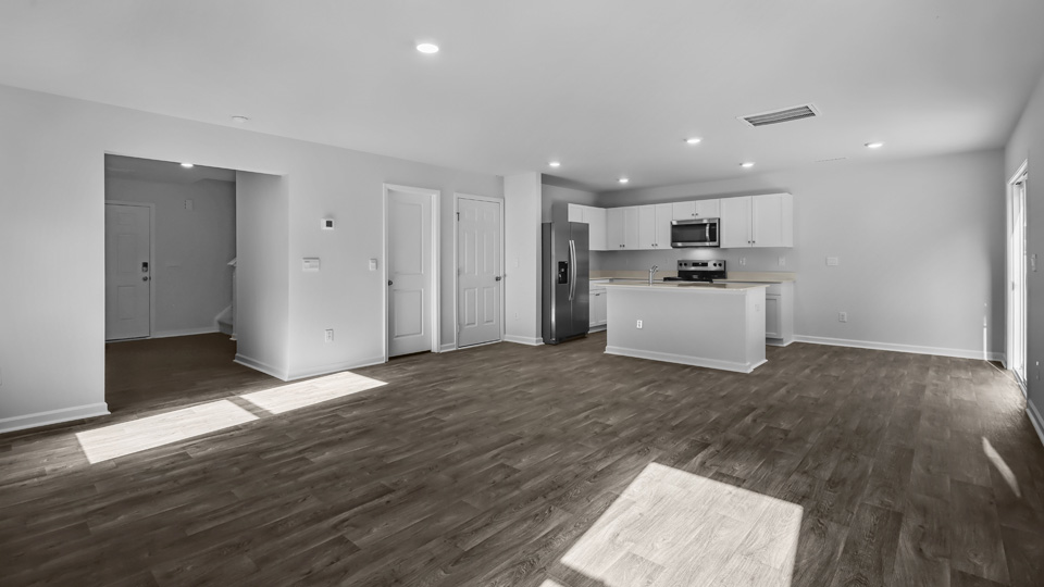 Living area with revwood flooring