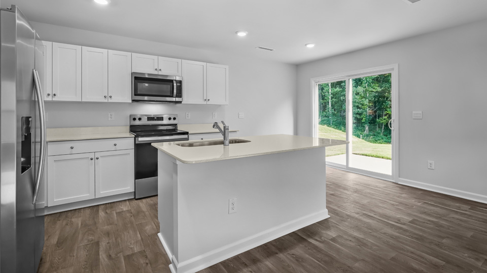 Kitchen with white cabinets