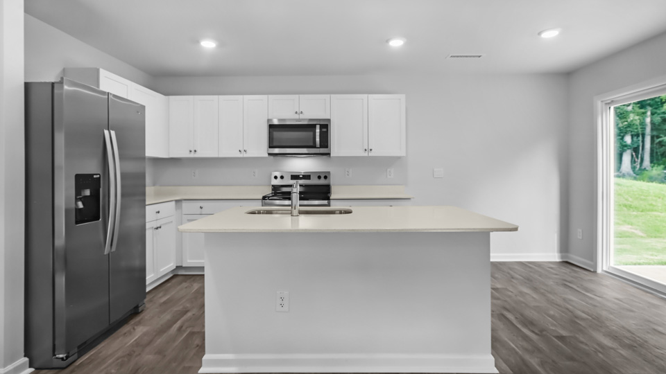 Kitchen with white cabinets