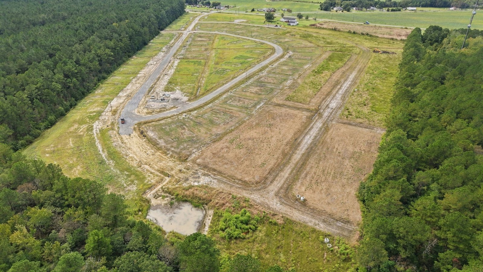 aerial view of neighborhood