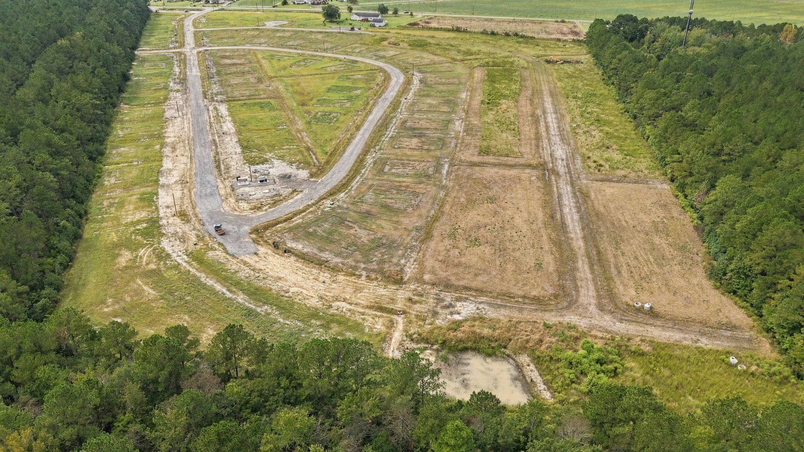 aerial view of neighborhood