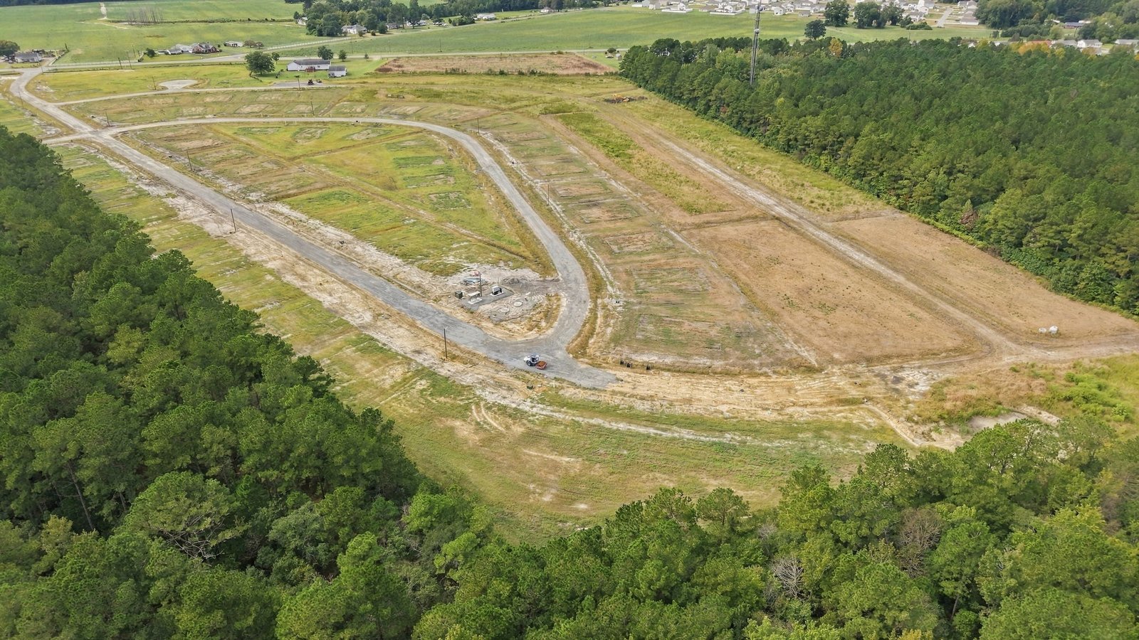 aerial view of neighborhood
