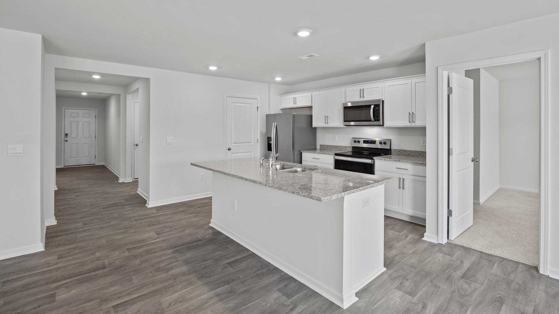 Kitchen with granite counters