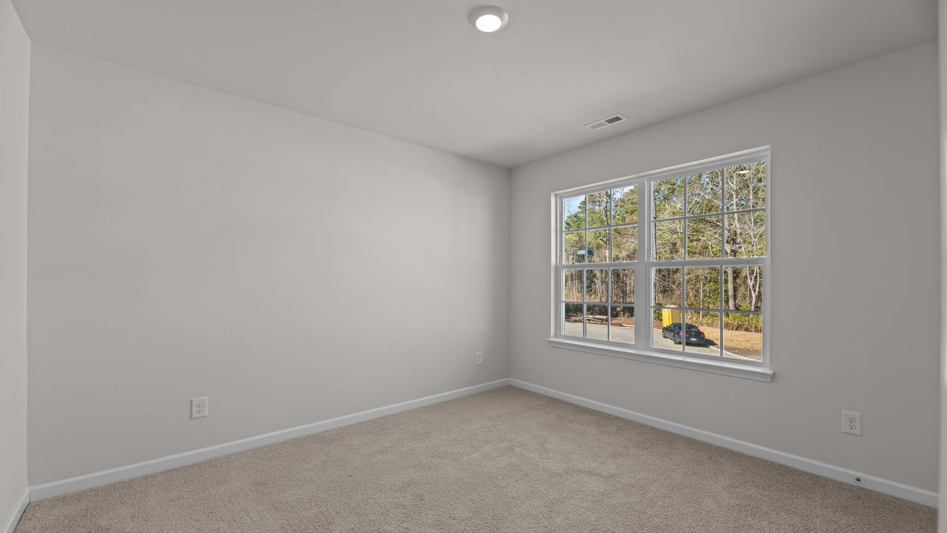 Bedroom with carpet flooring