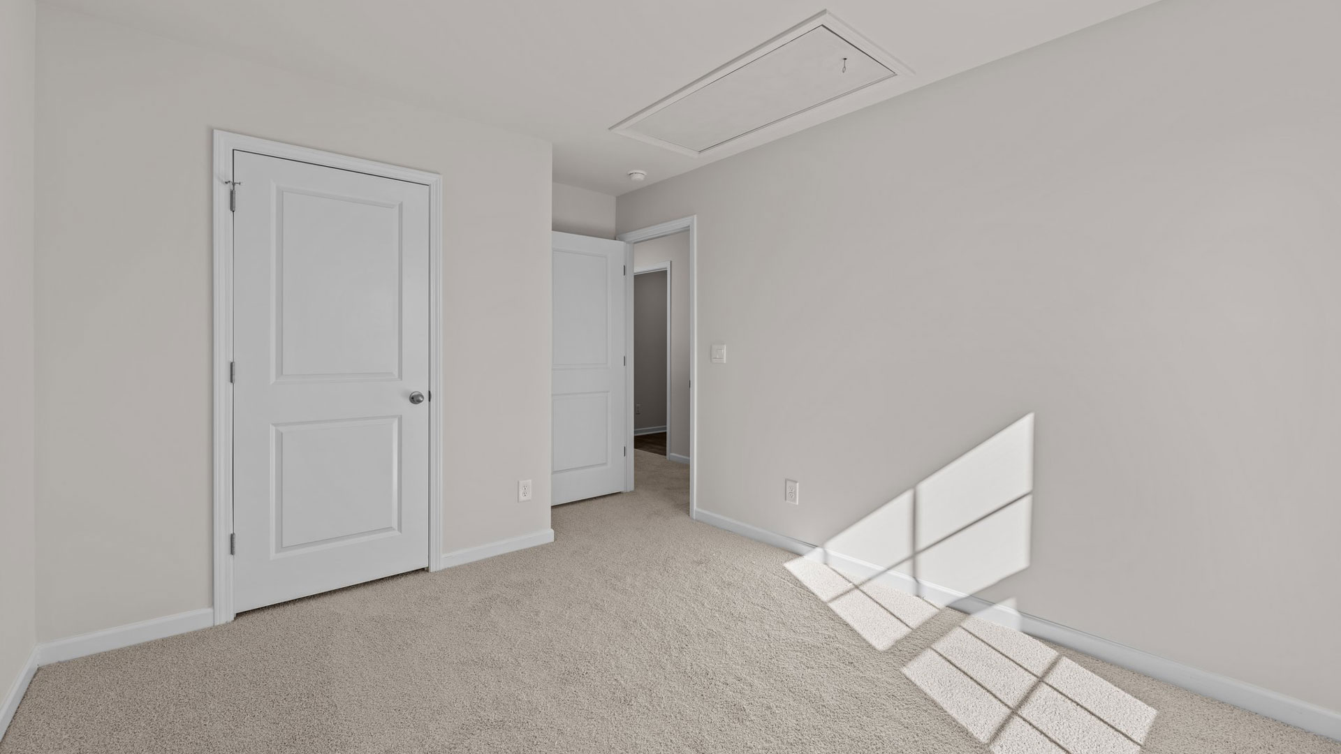 Bedroom with carpet flooring