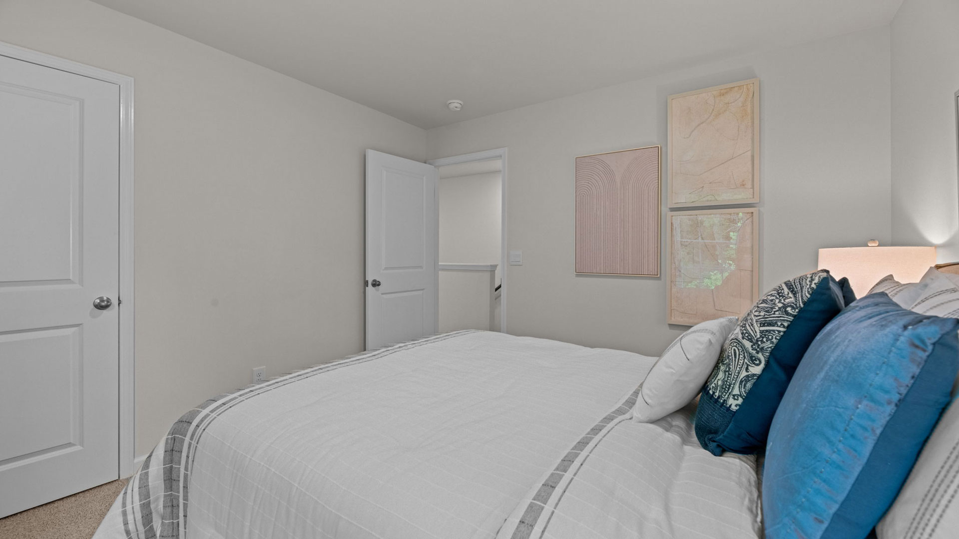 Bedroom with carpet flooring