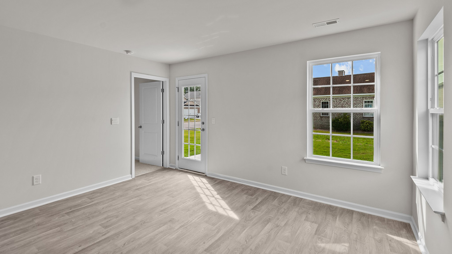 Open-concept living and dining area