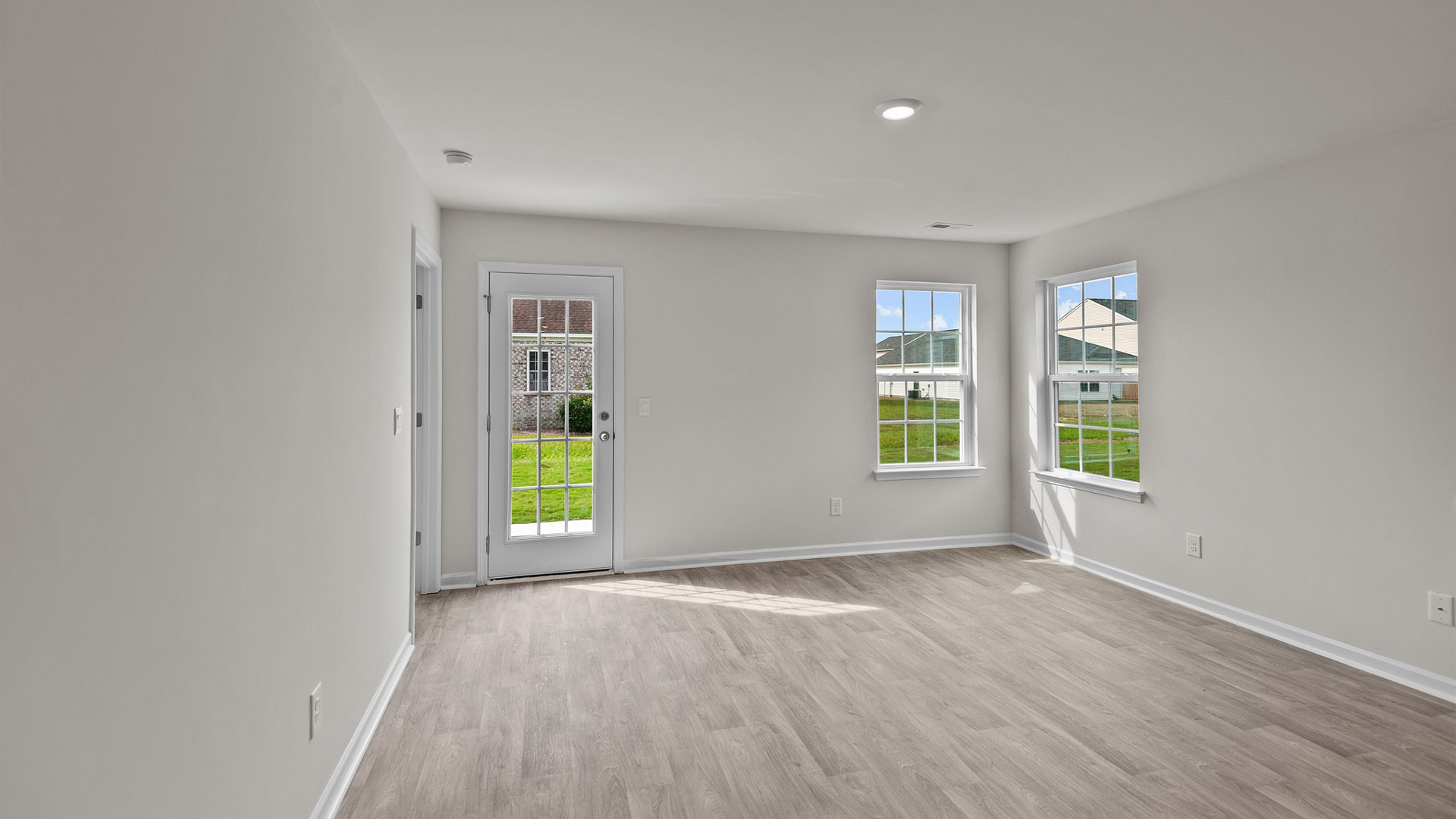 Open-concept living and dining area