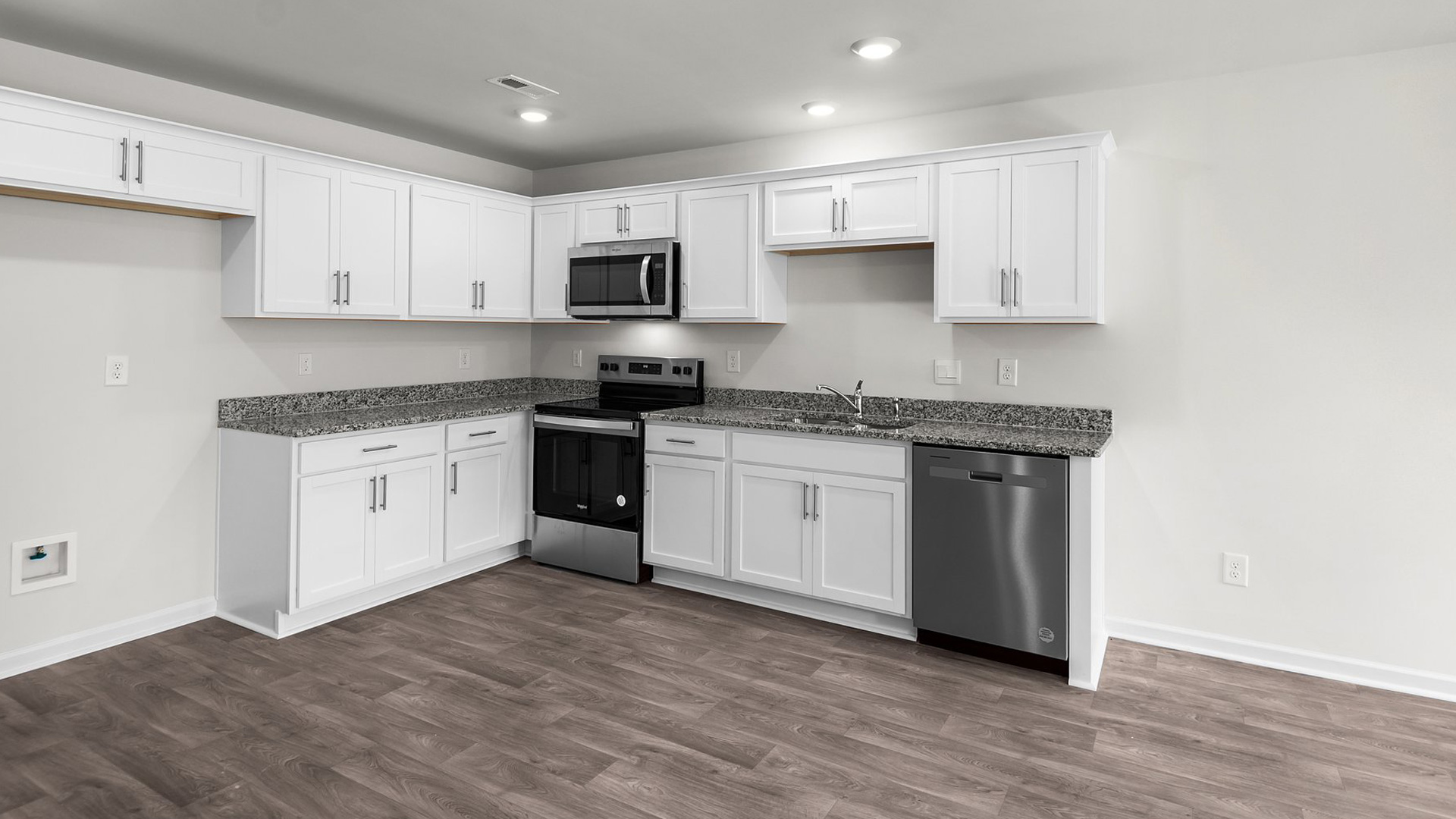 kitchen and open concept space