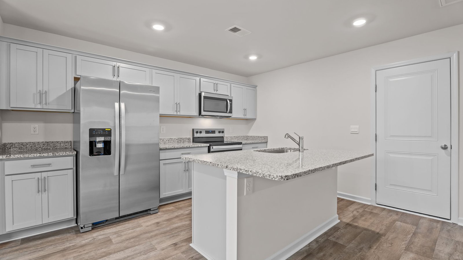 kitchen area with island