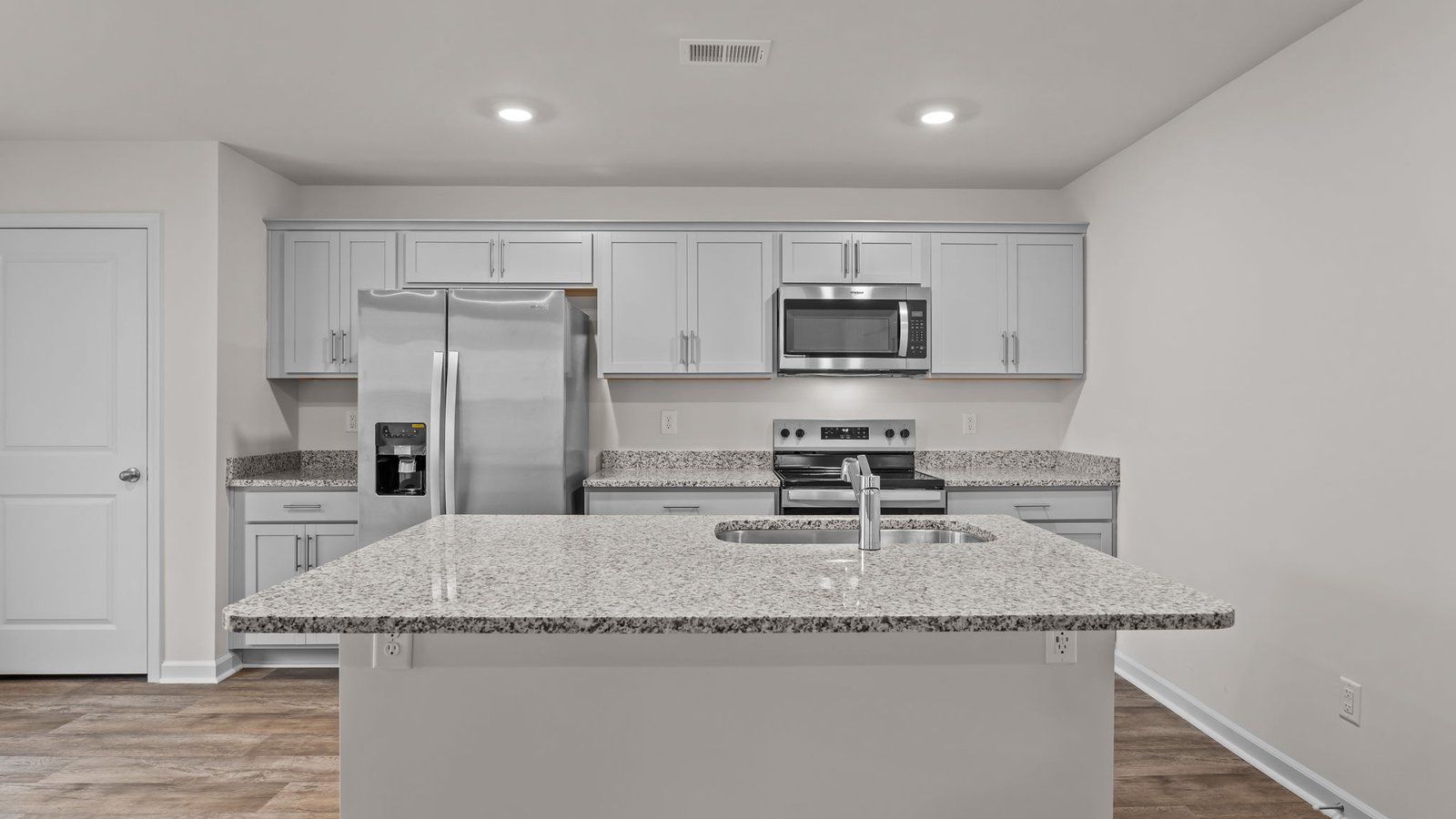 kitchen area with island