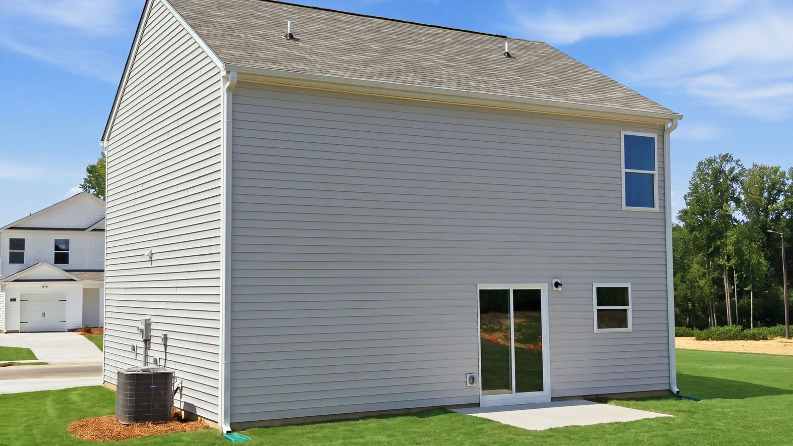 rear view of the two story home
