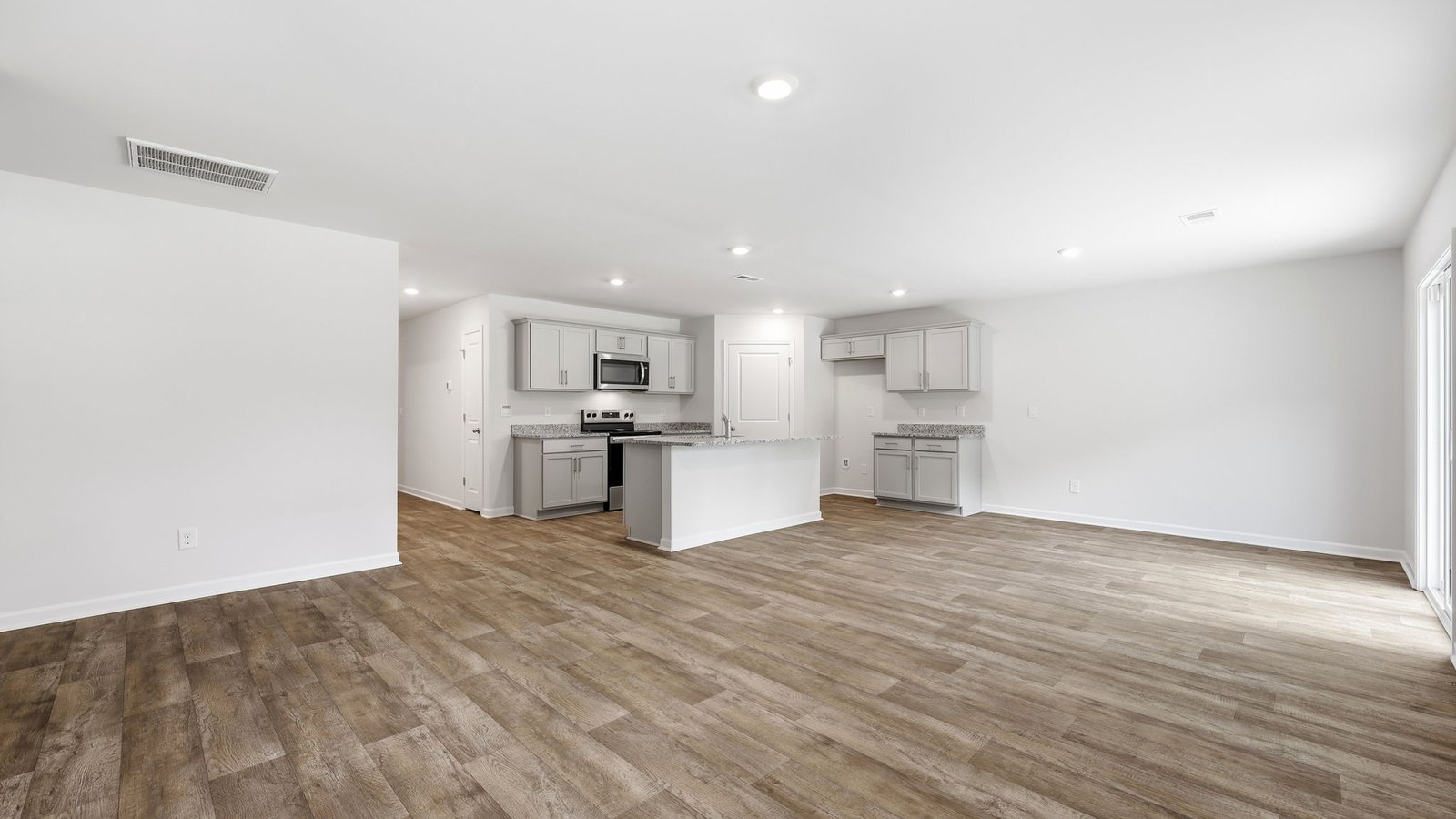 open concept dining and living space