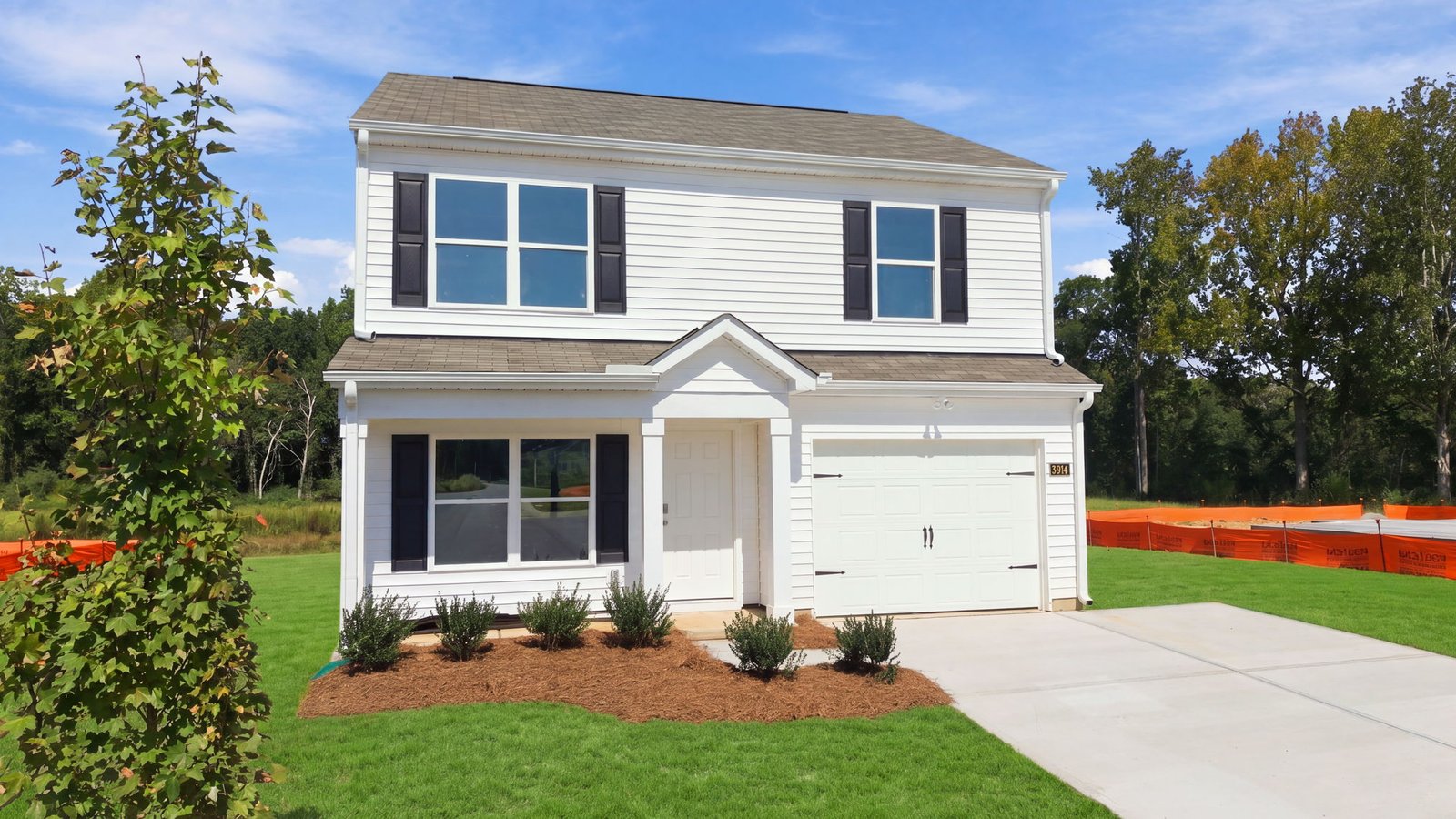 exterior of two story white home