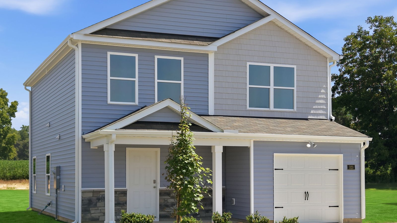 front view of two story home