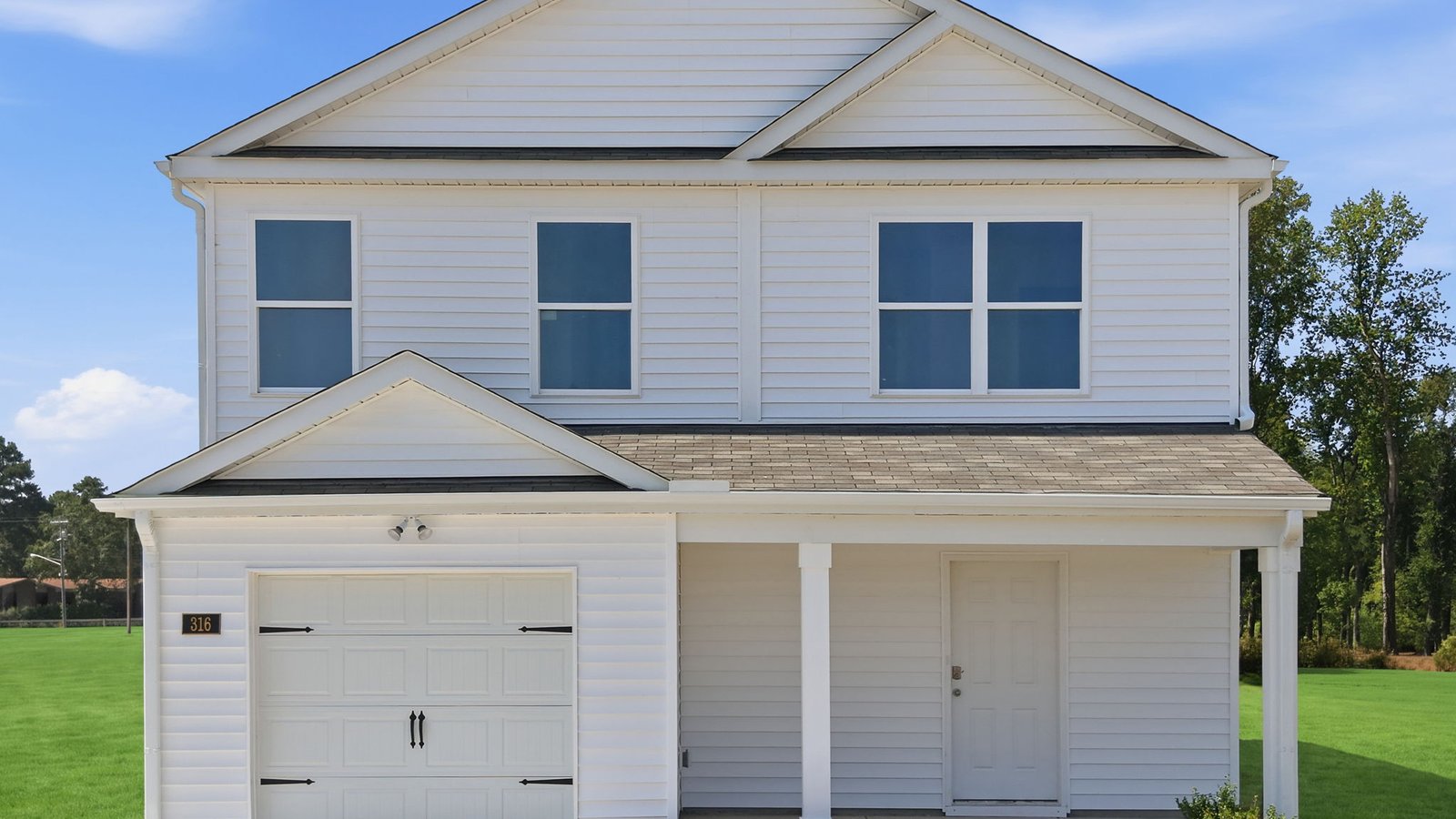 exterior of two story home vinyl
