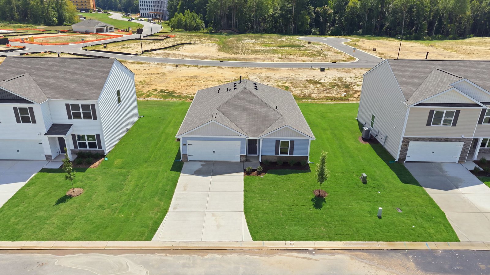 aerial view of home and lot
