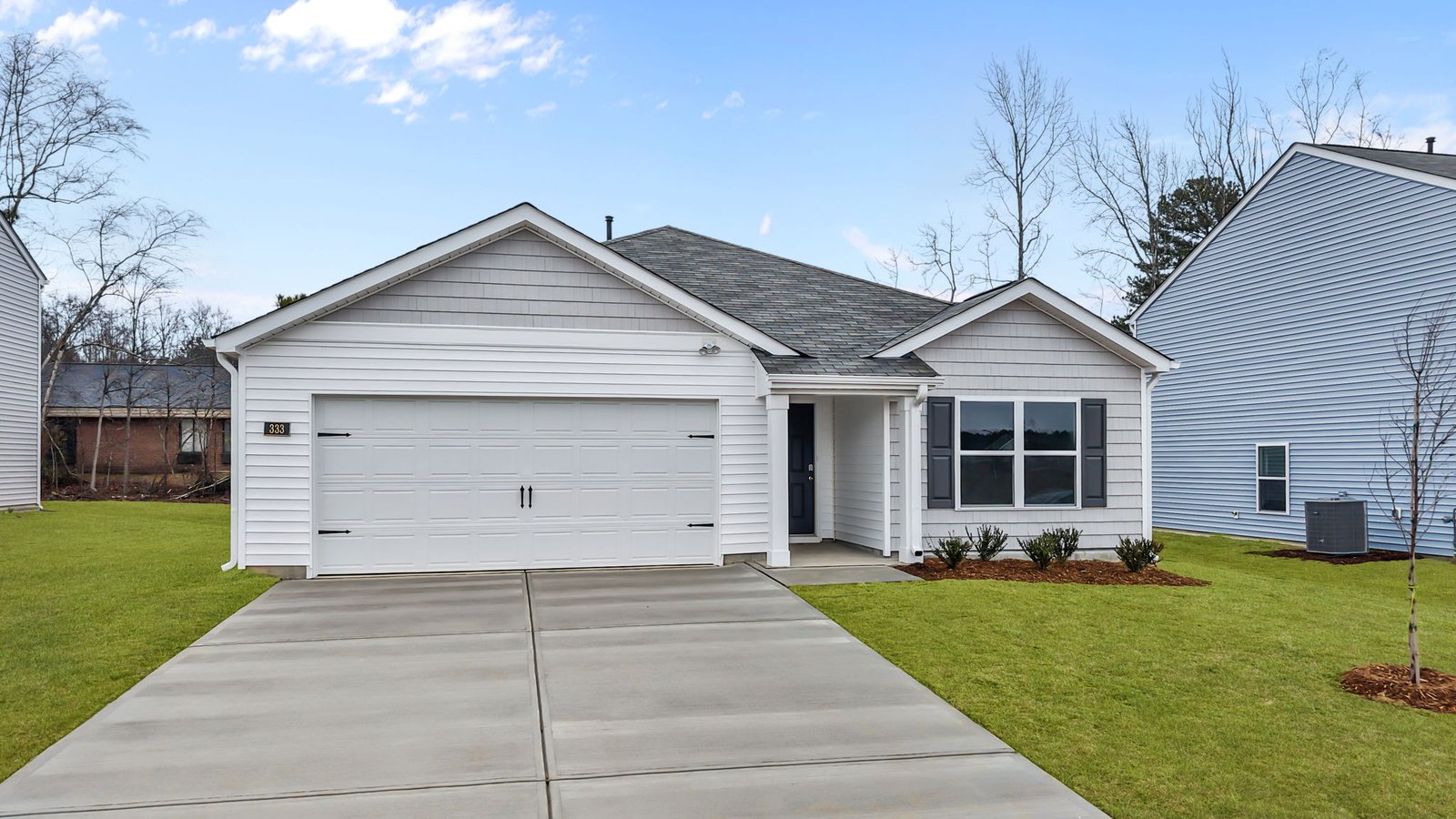 Street view of one story home