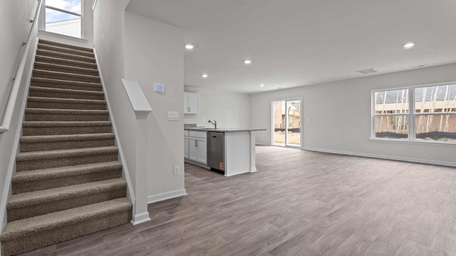 stairs and living area