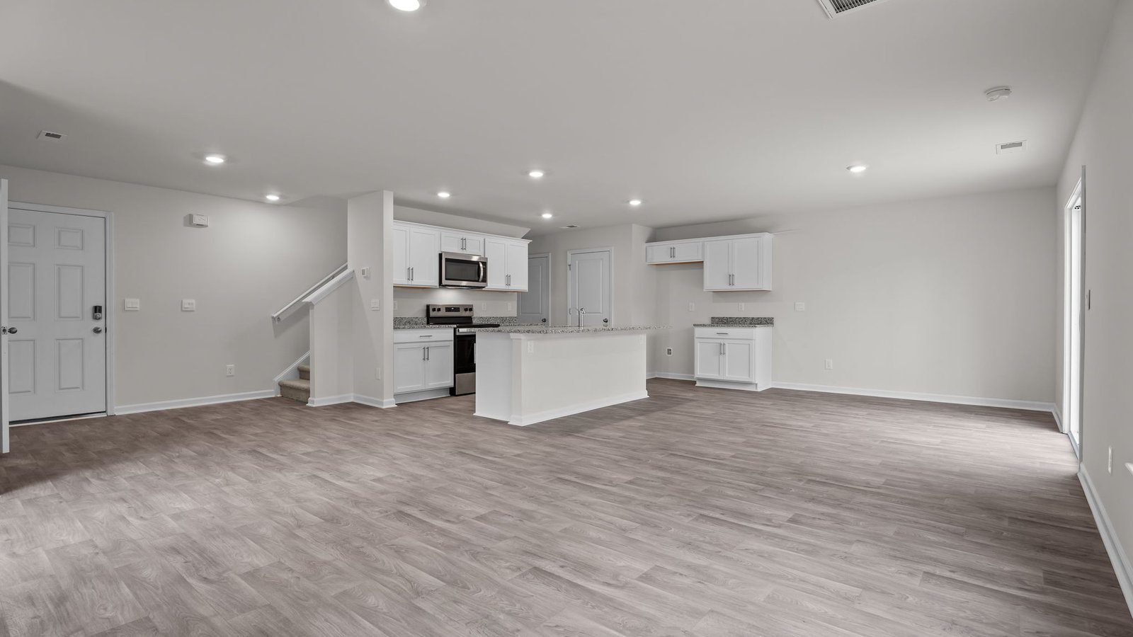 living room and kitchen