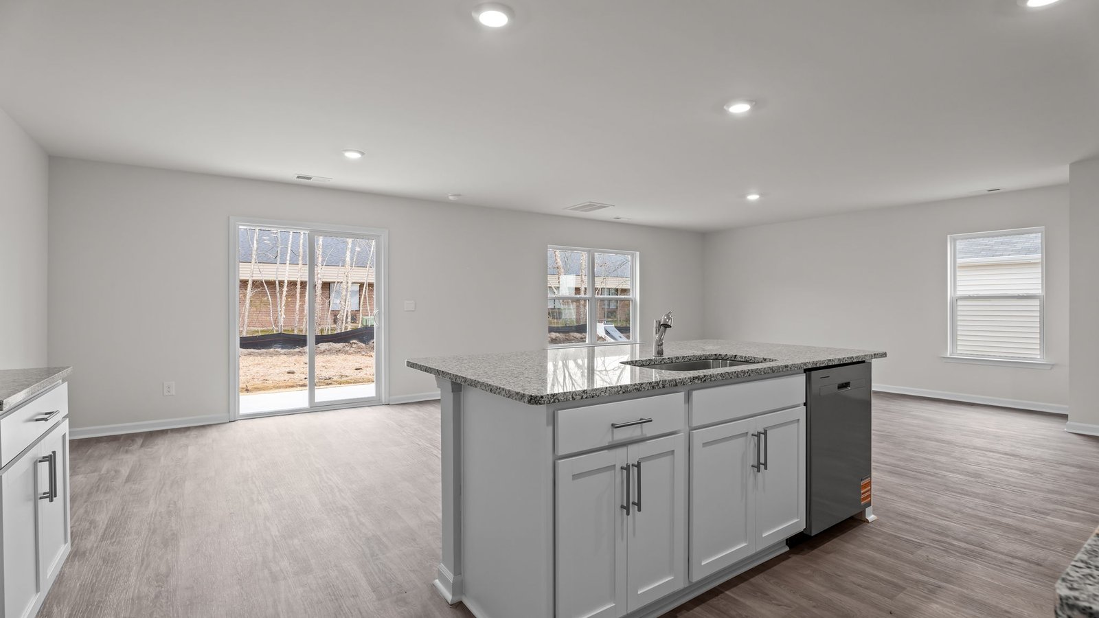 Kitchen with granite counterse