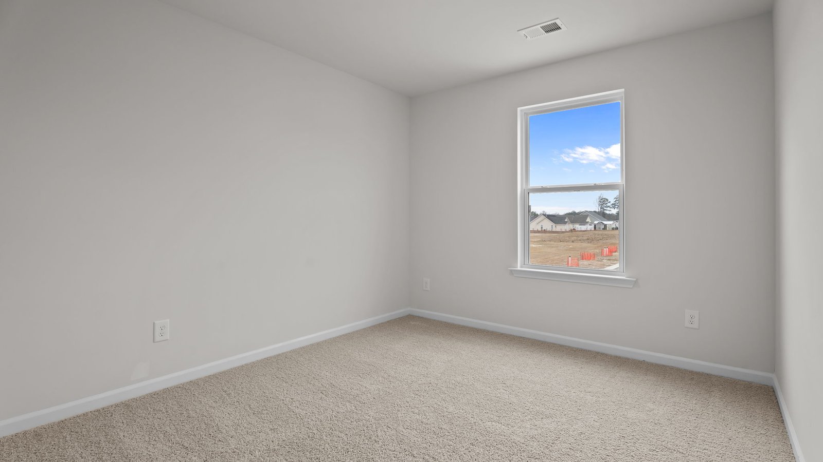 Bedroom with carpet flooring