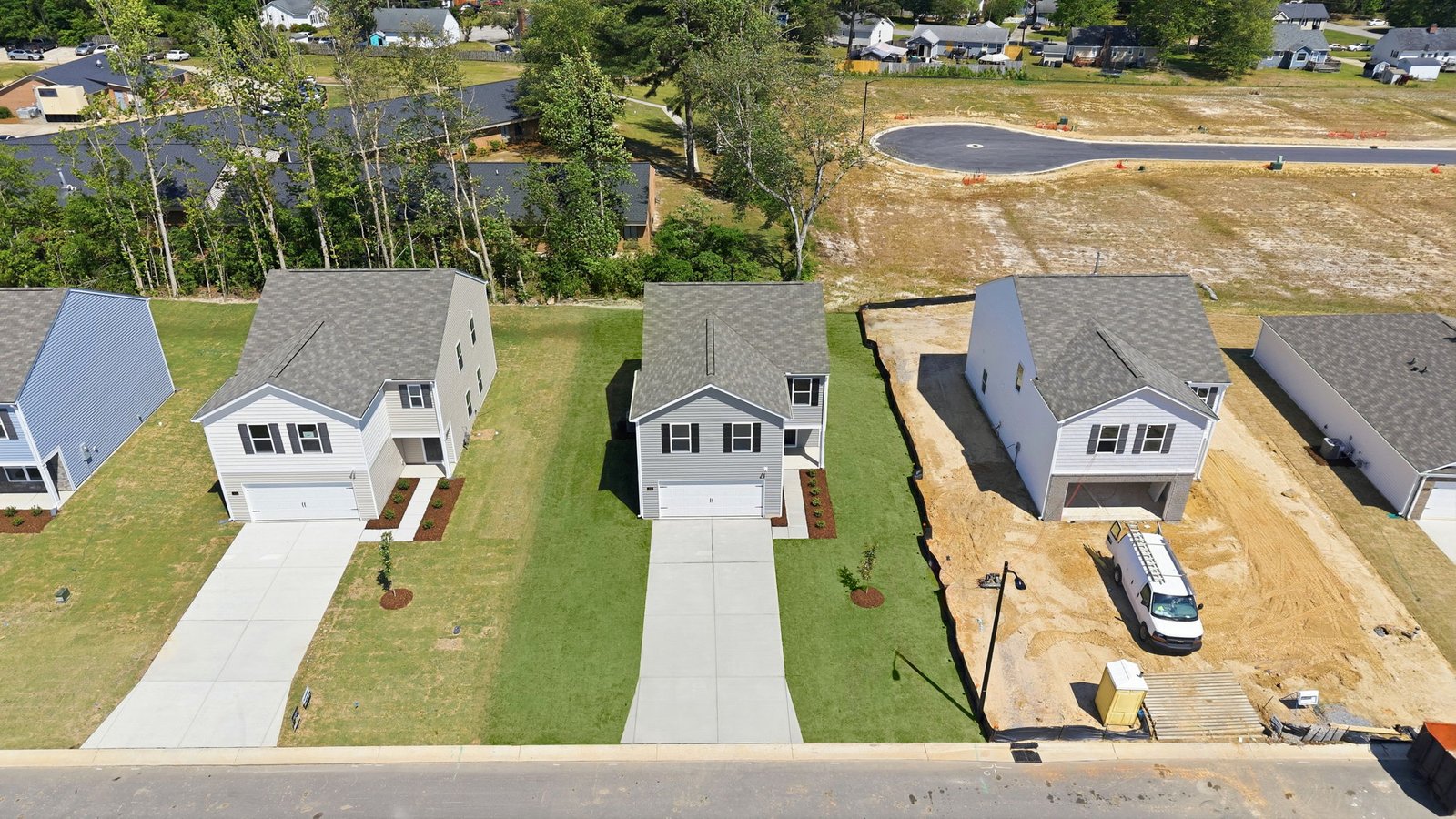 aerial view of home on street