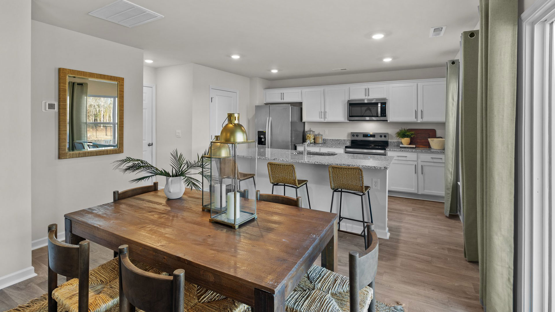 dining space and kitchen