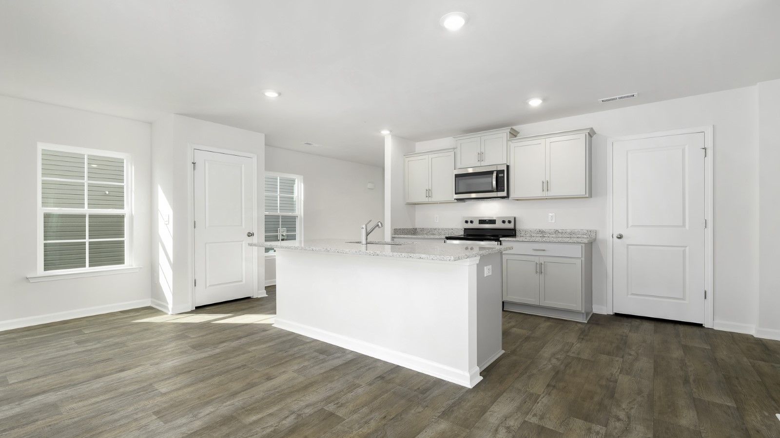 kitchen and dining space