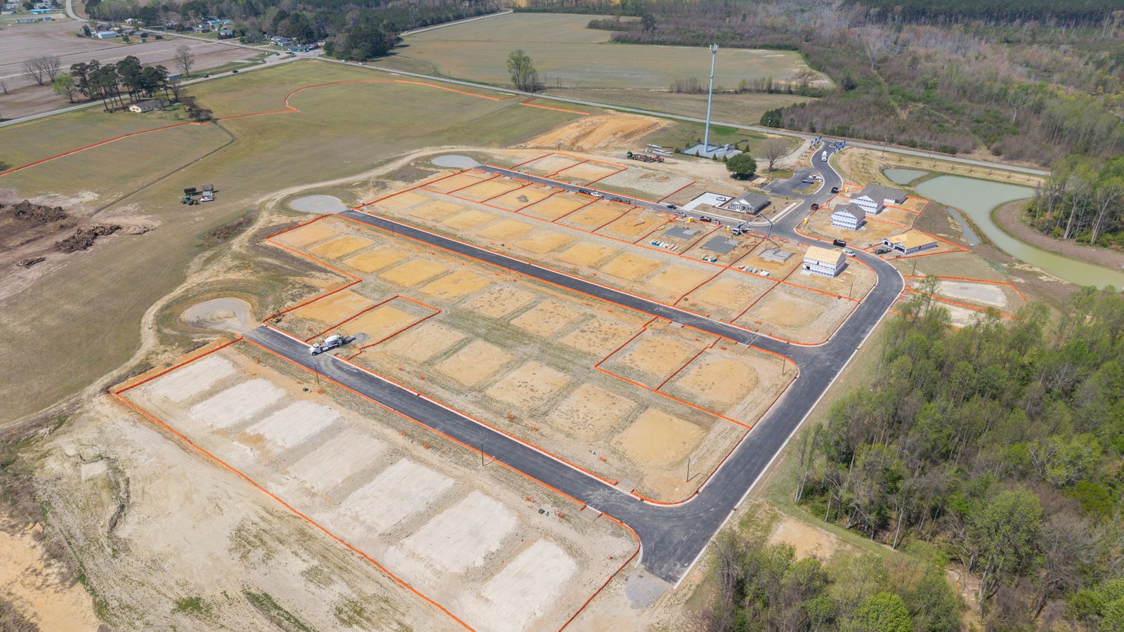 aerial view of neighborhood