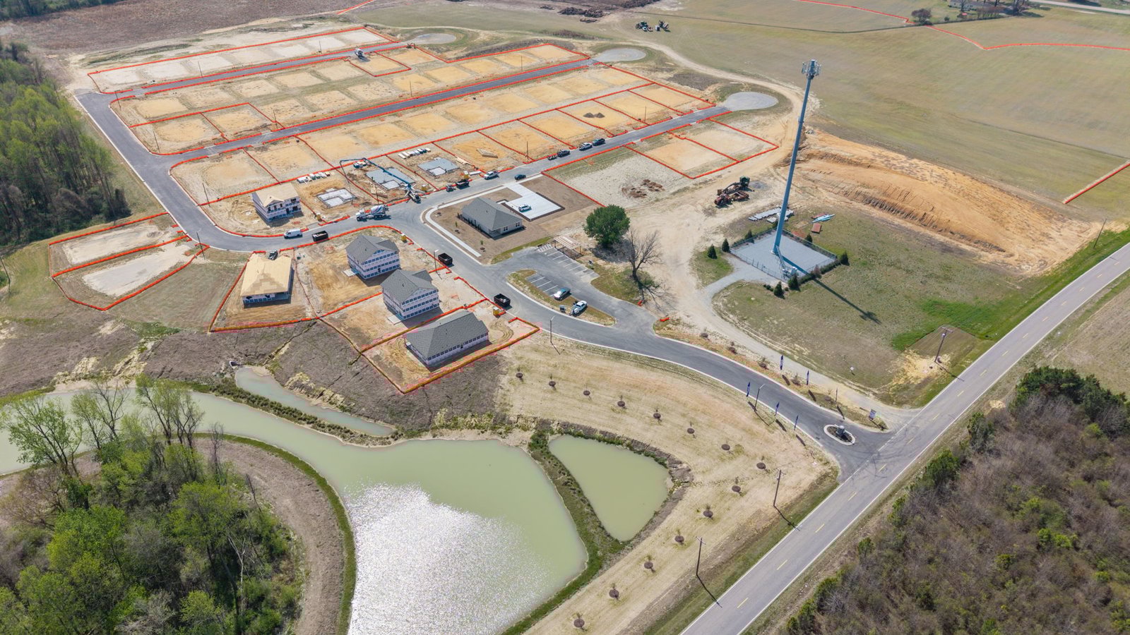 aerial view of neighborhood