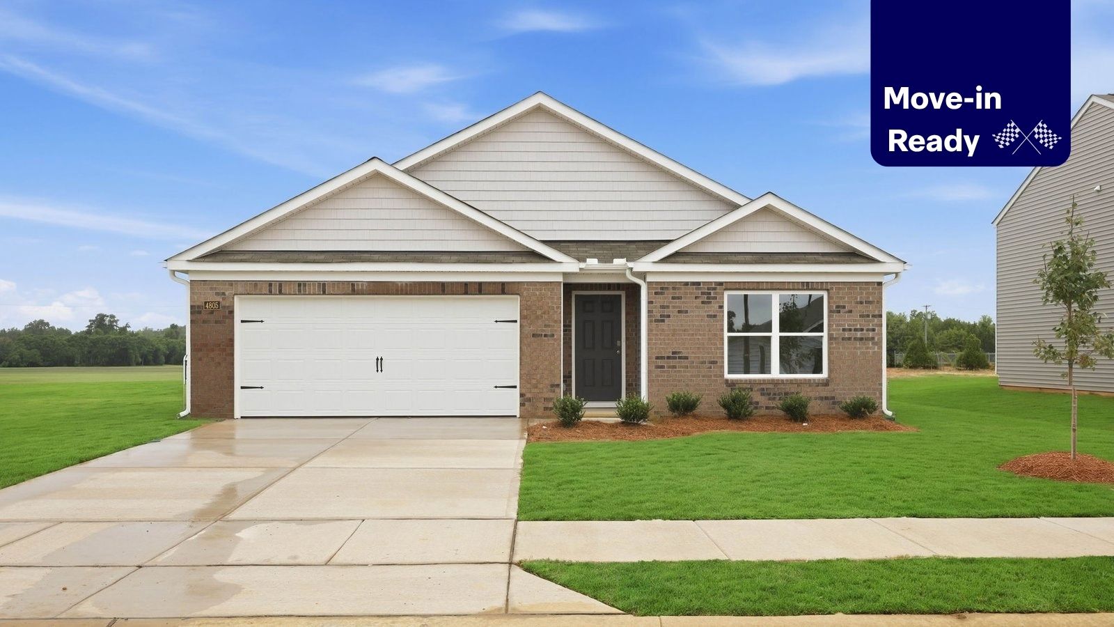 exterior of one story ranch plan