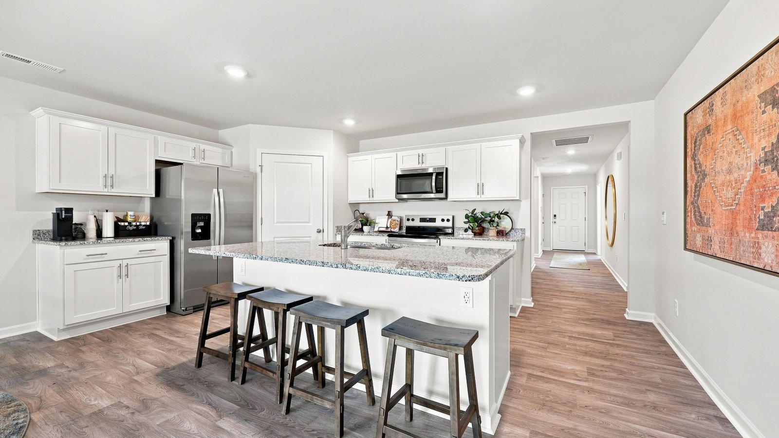 open concept kitchen and living space view