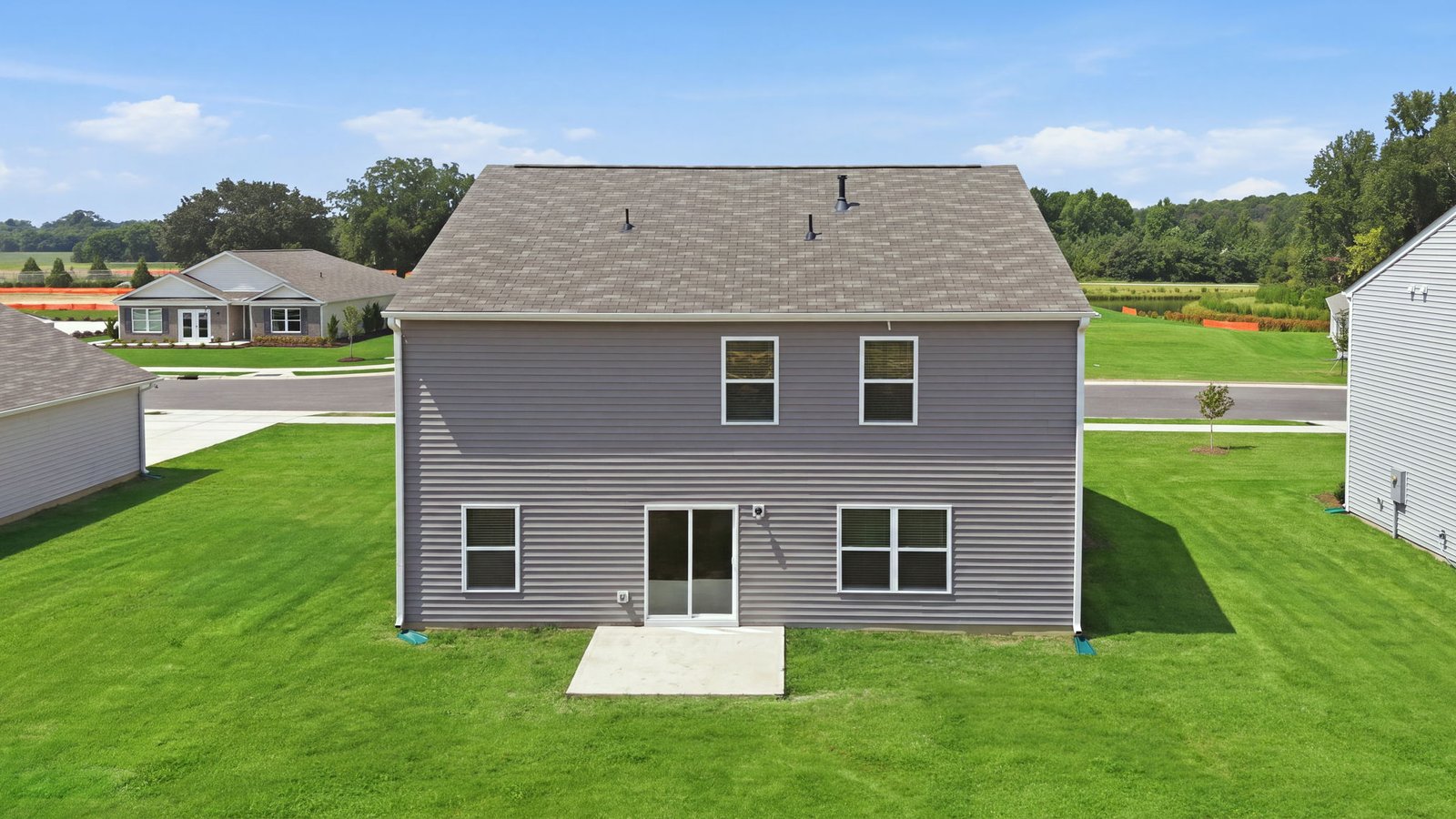 aerial view of home and lot