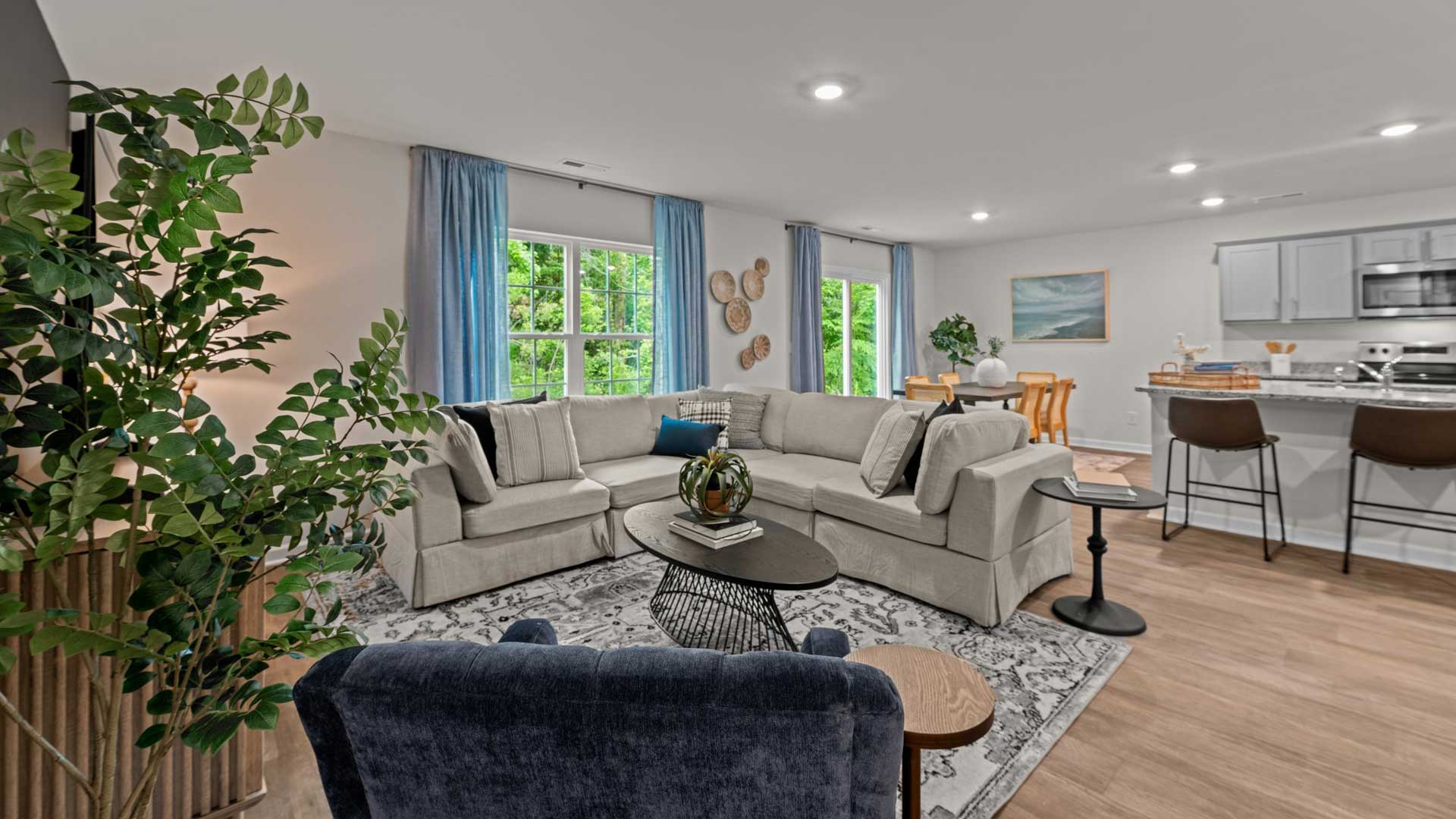 open floorplan living room and kitchen