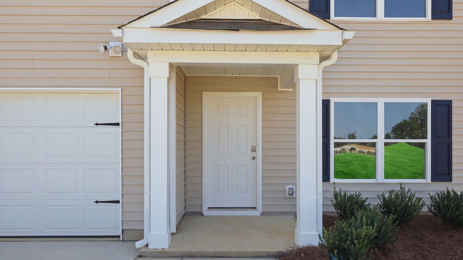 front porch view of two story family home