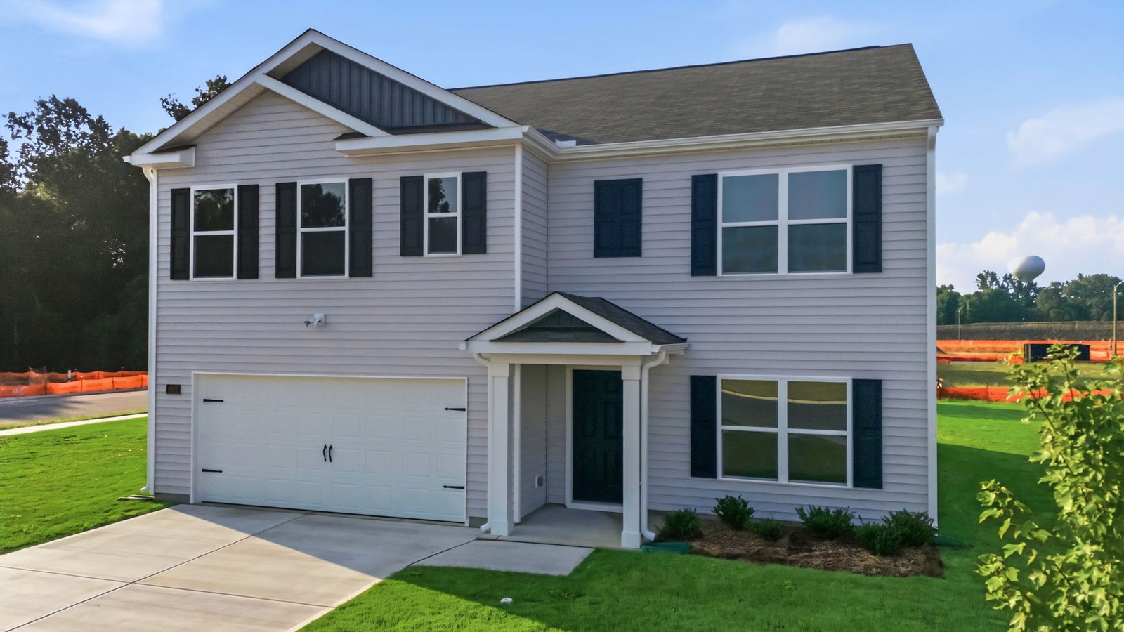 Exterior photo with two car garage