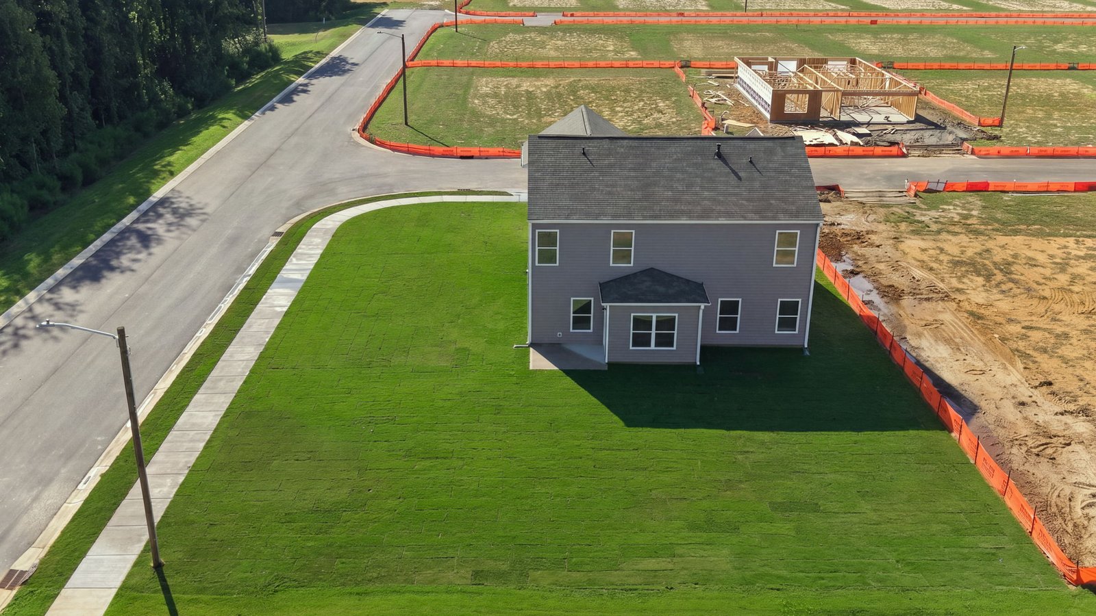 aerial view of large lot