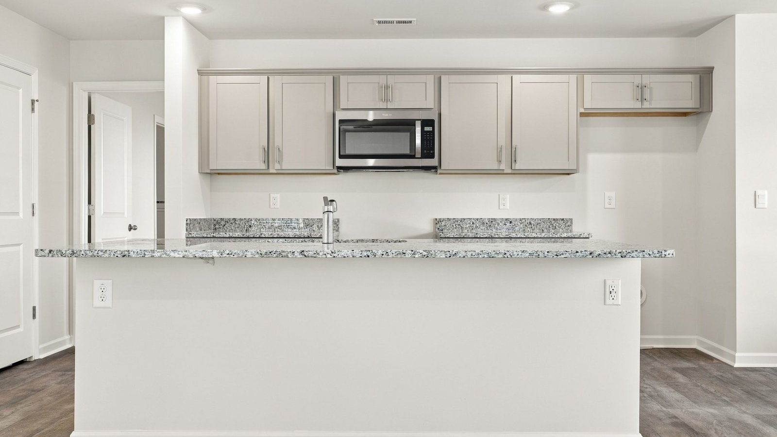 kitchen area with island