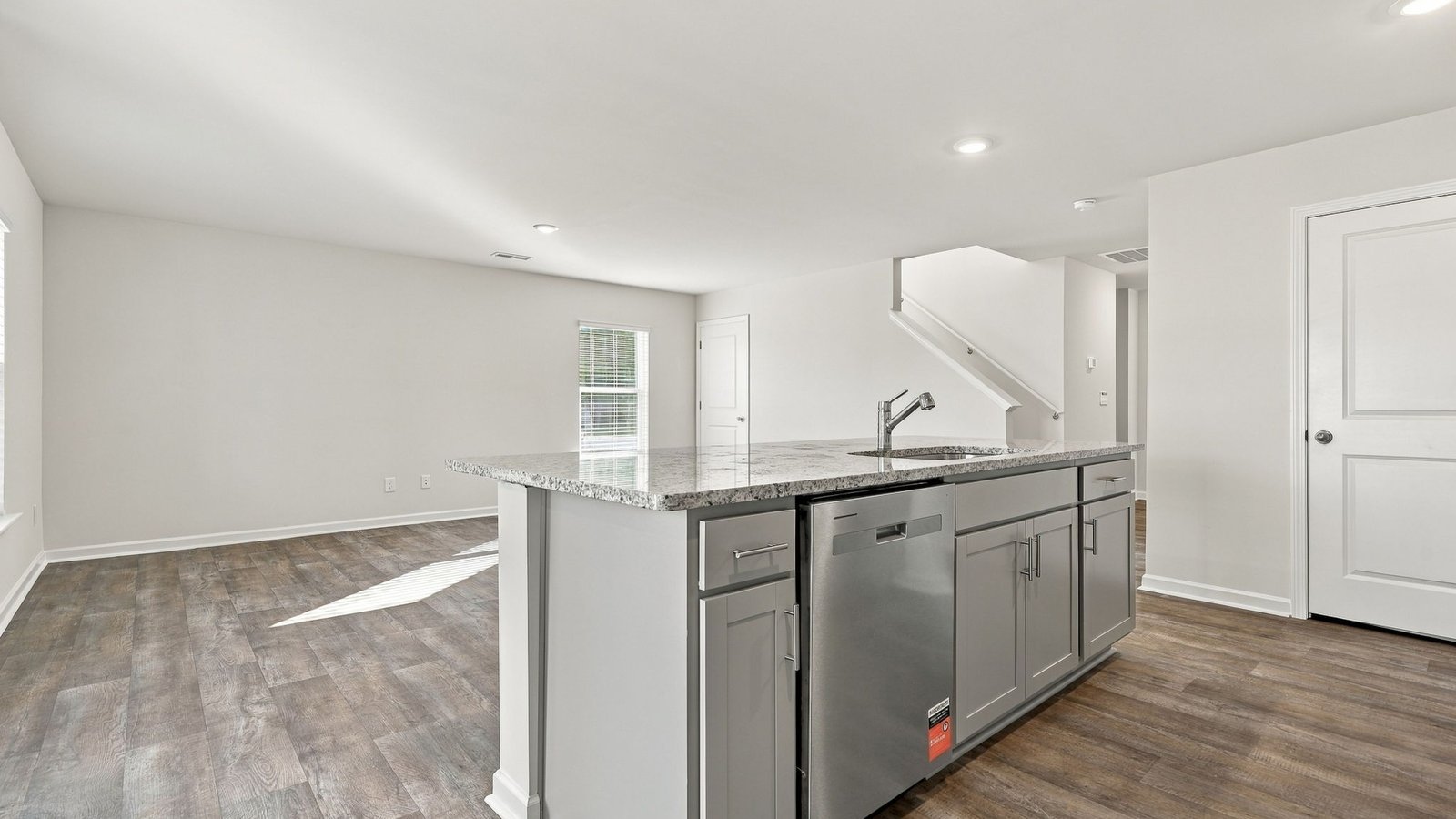 kitchen area with large kitchen island