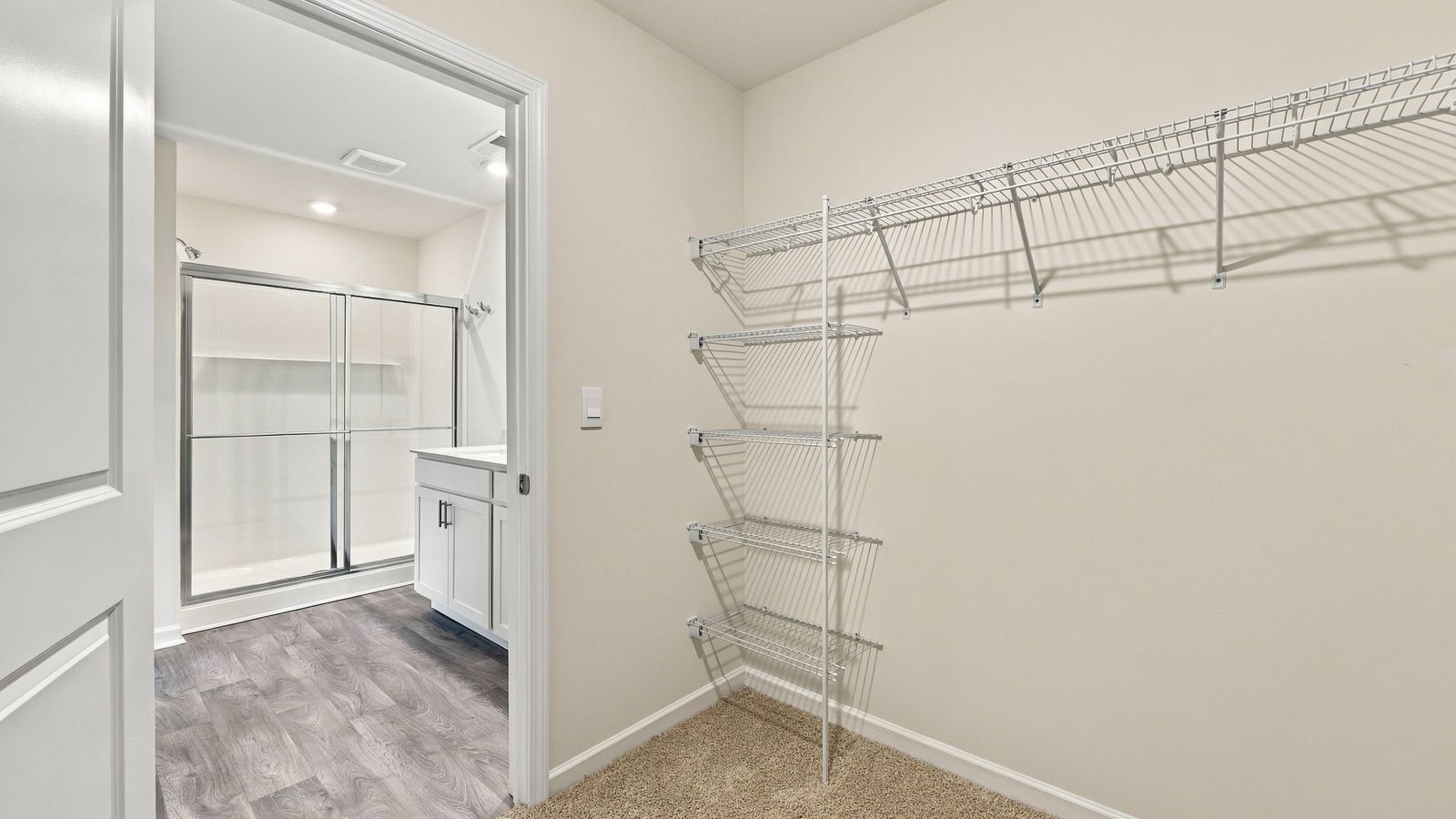 walk-in closet in primary