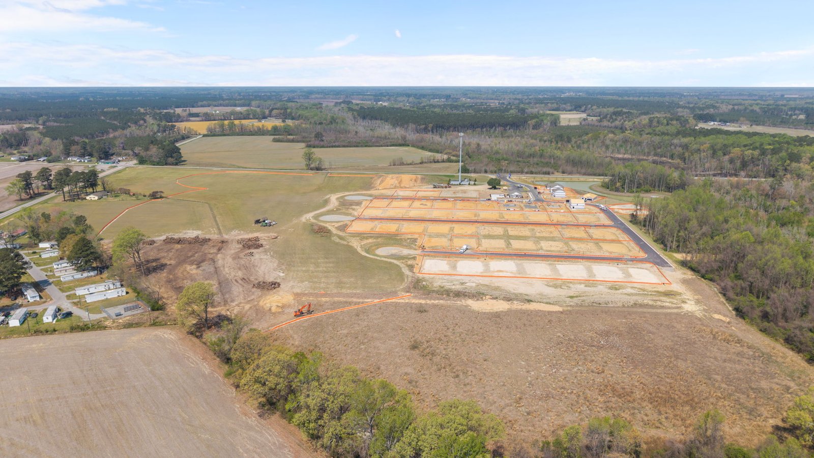 aerial view of neighborhood