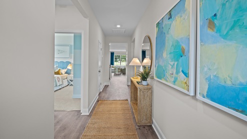 Foyer with rewvwood flooring