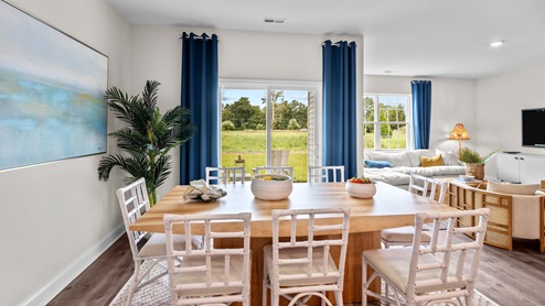 Dining area with glass door