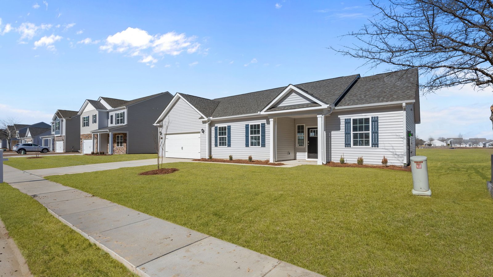 exterior view of home with yard