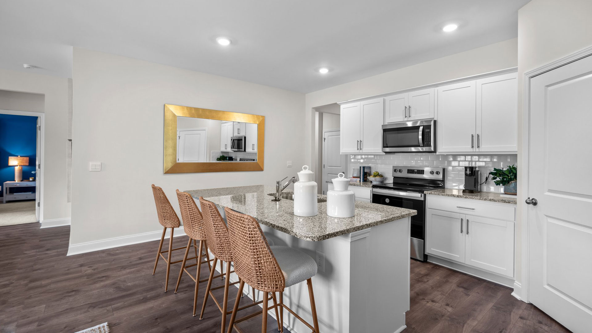 Kitchen with granite counters