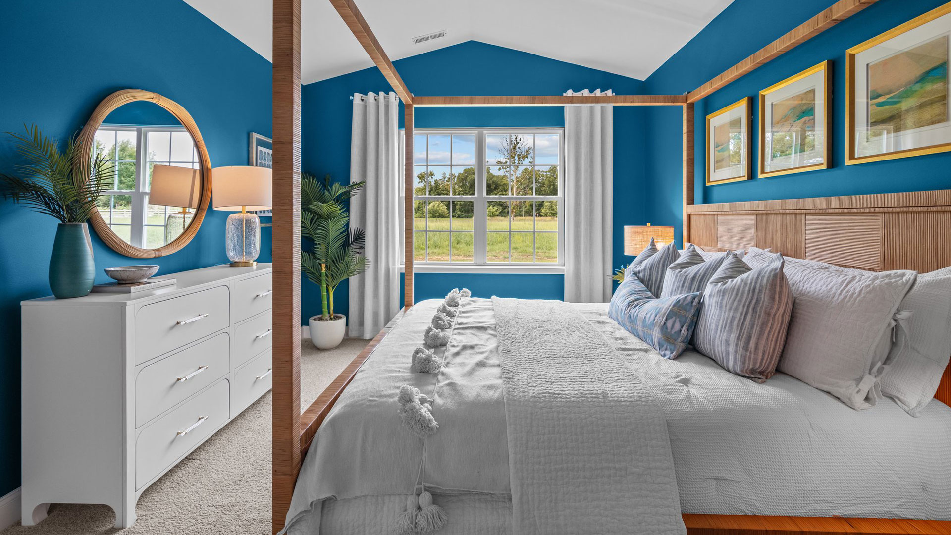 Primary bedroom with carpet flooring