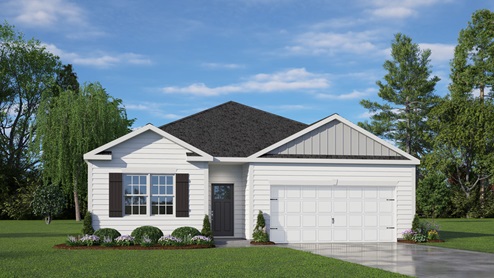 Single story home with two car garage